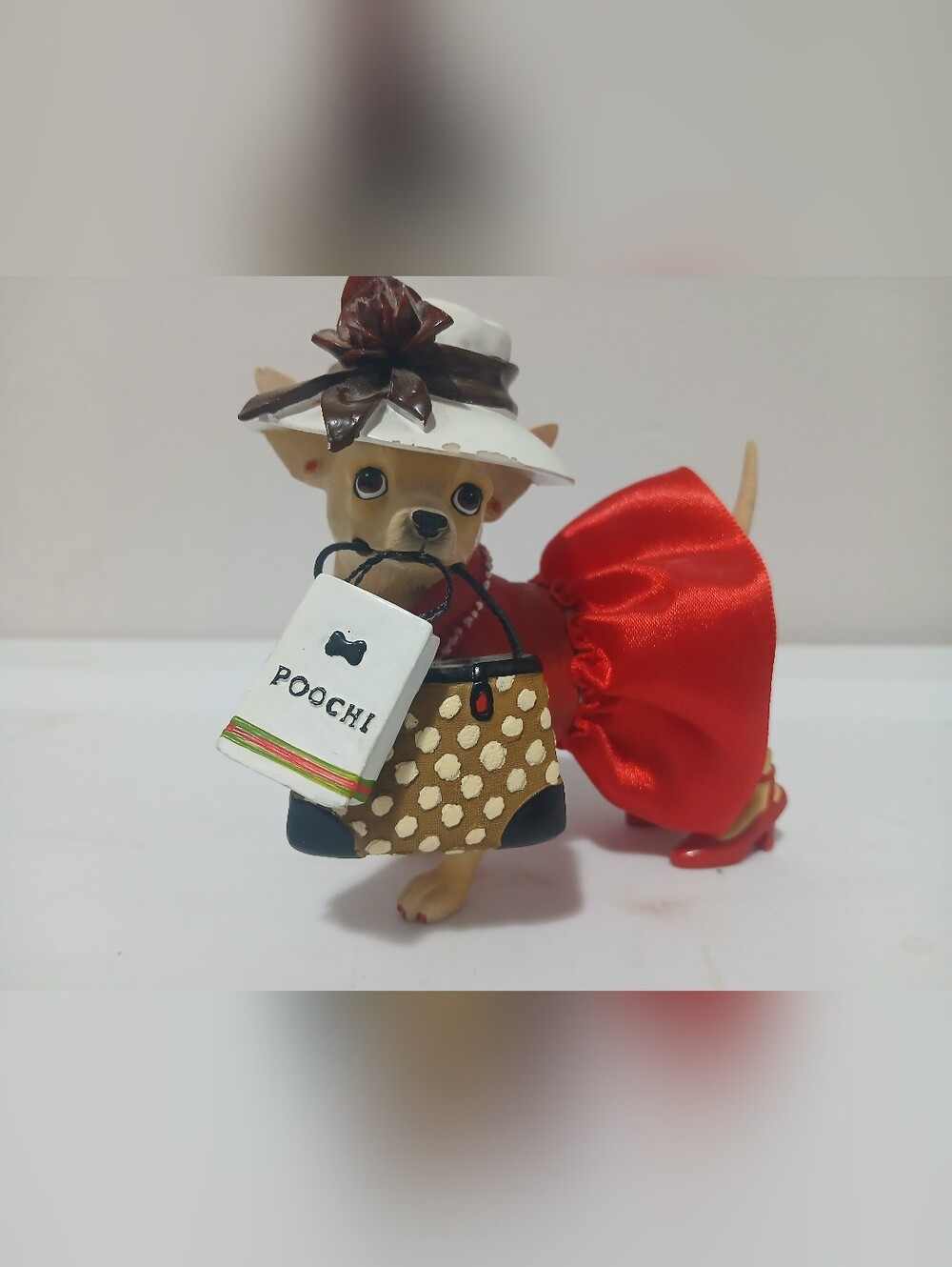 Aye Chihuahua Poochi Heels Fancy Skirt Shopping Figurine Puppy Dog